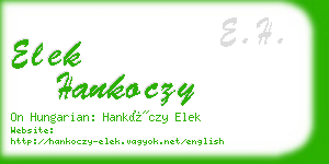 elek hankoczy business card